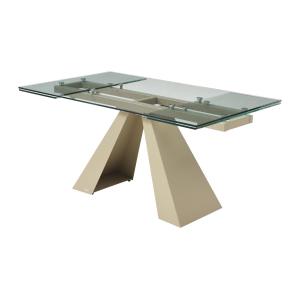 Mesa extensible de comedor para 6 a 10 personas de vidrio t…