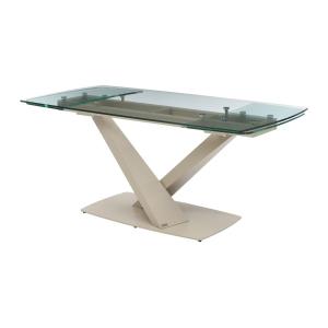 Mesa de comedor extensible para 6 a 10 personas en vidrio t…