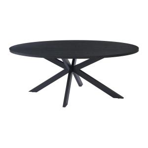 Mesa de comedor para 8 personas chapada en roble y metal -…