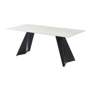 Mesa de comedor para 6 personas en cerámica y metal - Efect…