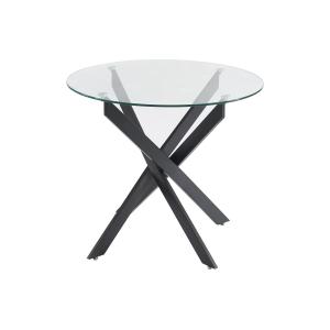 Mesa redonda de comedor para 2 personas de vidrio templado…