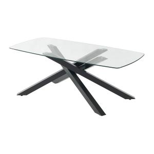 Mesa de comedor para 8 personas en vidrio templado y metal…