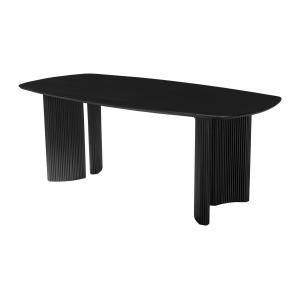 Mesa de comedor para 8 personas de madera de mango - Negro…