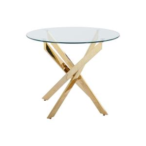 Mesa de comedor redonda para 2 personas de vidrio templado…