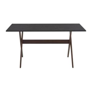 Mesa de comedor 6 comensales de MDF y haya - Antracita y na…