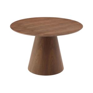 Mesa redonda para 4 comensales de MDF - Natural oscuro - AN…