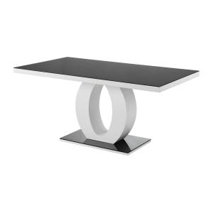 Mesa de comedor TWIST - 6 comensales - MDF lacado y cristal…