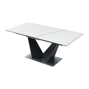 Mesa de comedor extensible 6 a 8 comensales de cerámica y m…