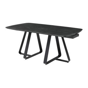 Mesa de comedor extensible 6 a 10 cubiertos en vidrio templ…