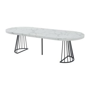 Mesa de comedor extensible de 2 a 12 cubiertos de MDF y ace…