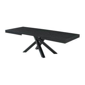 Mesa de comedor extensible 6 a 10 cubiertos de MDF y metal…