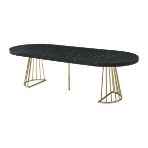 Mesa de comedor extensible de 2 a 12 cubiertos de MDF y ace…