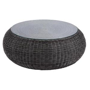 Mesa de centro de jardín de resina trenzada gris - WHITEHEA…