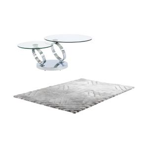 Conjunto mesa de centro con tablero pivotante transparente…