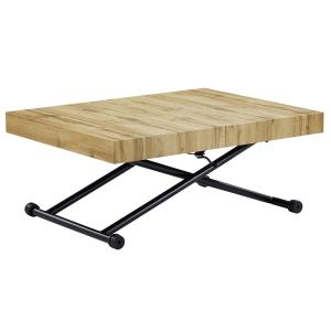 Mesa extensible y elevable 2 en 1 - MDF y acero - Natural y…