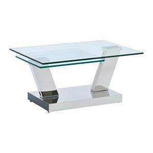 Mesa de centro con tableros pivotantes OYRUS - Cristal temp…