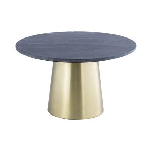Mesa de centro de mármol y metal - Negro y dorado - DESIORA