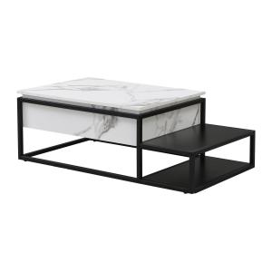Mesa de centro con tapa elevable de MDF y metal - Efecto má…