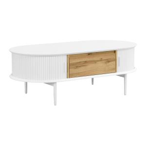 Mesa de centro con 2 puertas correderas y 1 cajón de MDF -…