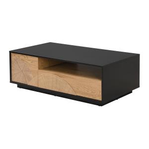 Mesa de centro con 1 puerta 1 cajón y 3 estantes de MDF - N…