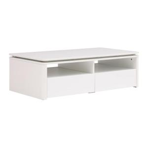 Mesa de centro 2 cajones y 2 estantes con LEDs - Blanco - S…