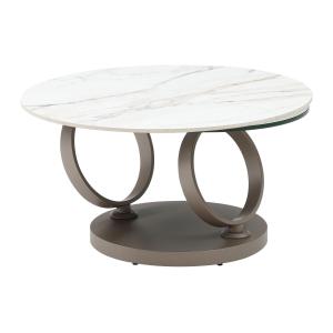 Mesa de centro con bandejas giratorias de cerámica vidrio t…