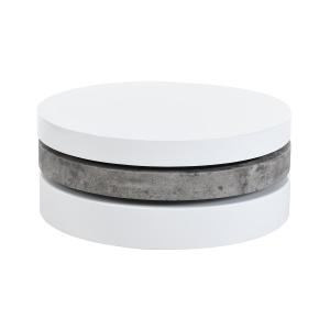 Mesa de centro pivotante JANITA - MDF - Cemento y blanco