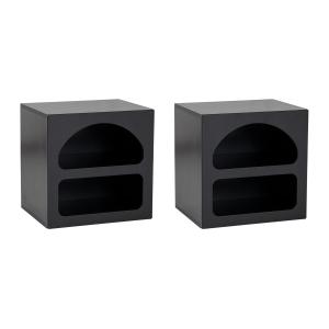 Conjunto de 2 mesitas de noche con almacenamiento - Negro -…