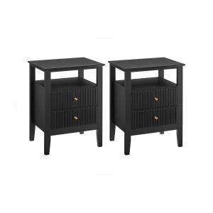 Set de 2 mesitas de noche con 2 cajones y 1 estante - MDF -…