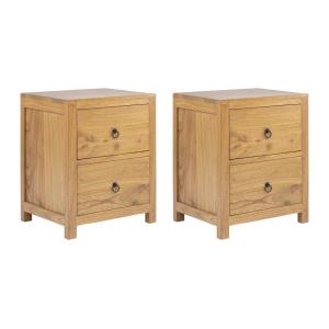 Lote de 2 mesitas de noche con 2 cajones - Madera de mindi…