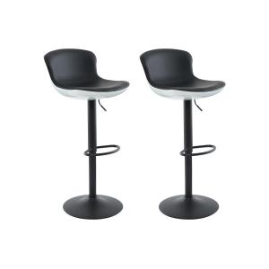 Set de 2 taburetes de bar de piel sintética y metal - Altur…