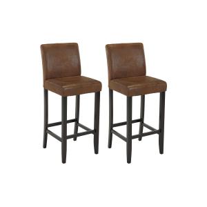 Conjunto de 2 taburetes de bar SANTOS - Microfibra con aspe…
