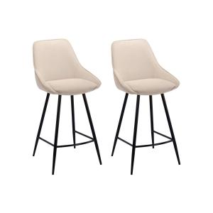 Conjunto de 2 taburetes de bar de terciopelo acanalado y me…