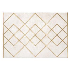 Alfombra bereber shaggy - 200 x 290 cm - Blanco y dorado -…