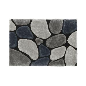Alfombra shaggy PIETRA - poliéster - 200 x 290 cm - Gris
