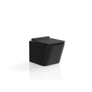 Inodoro flotante negro mate de cerámica sin brida - CLEMONA
